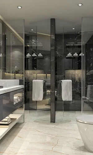 Marble bathrooms